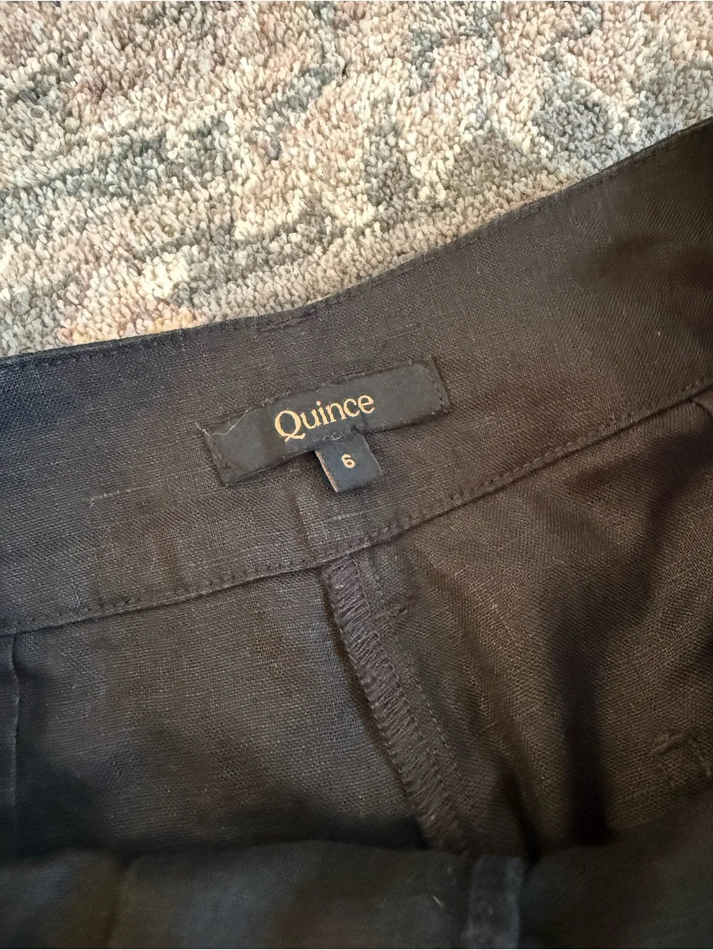 Quince 100% European Linen Patch Pocket Wide Leg Pants 6
